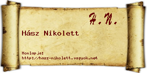 Hász Nikolett névjegykártya