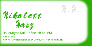 nikolett hasz business card